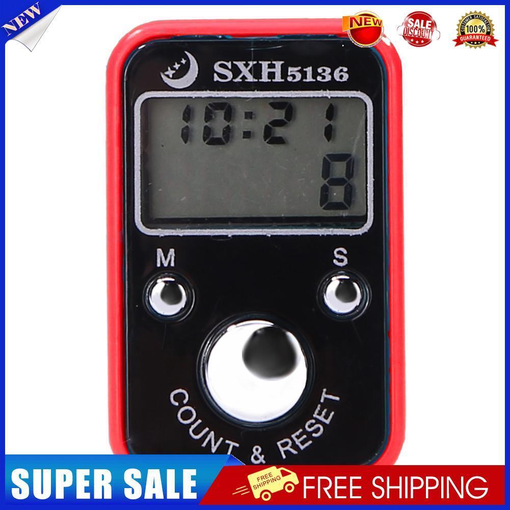 Mini Finger Counter LCD Electronic Tally Counter with Time Function (Red)