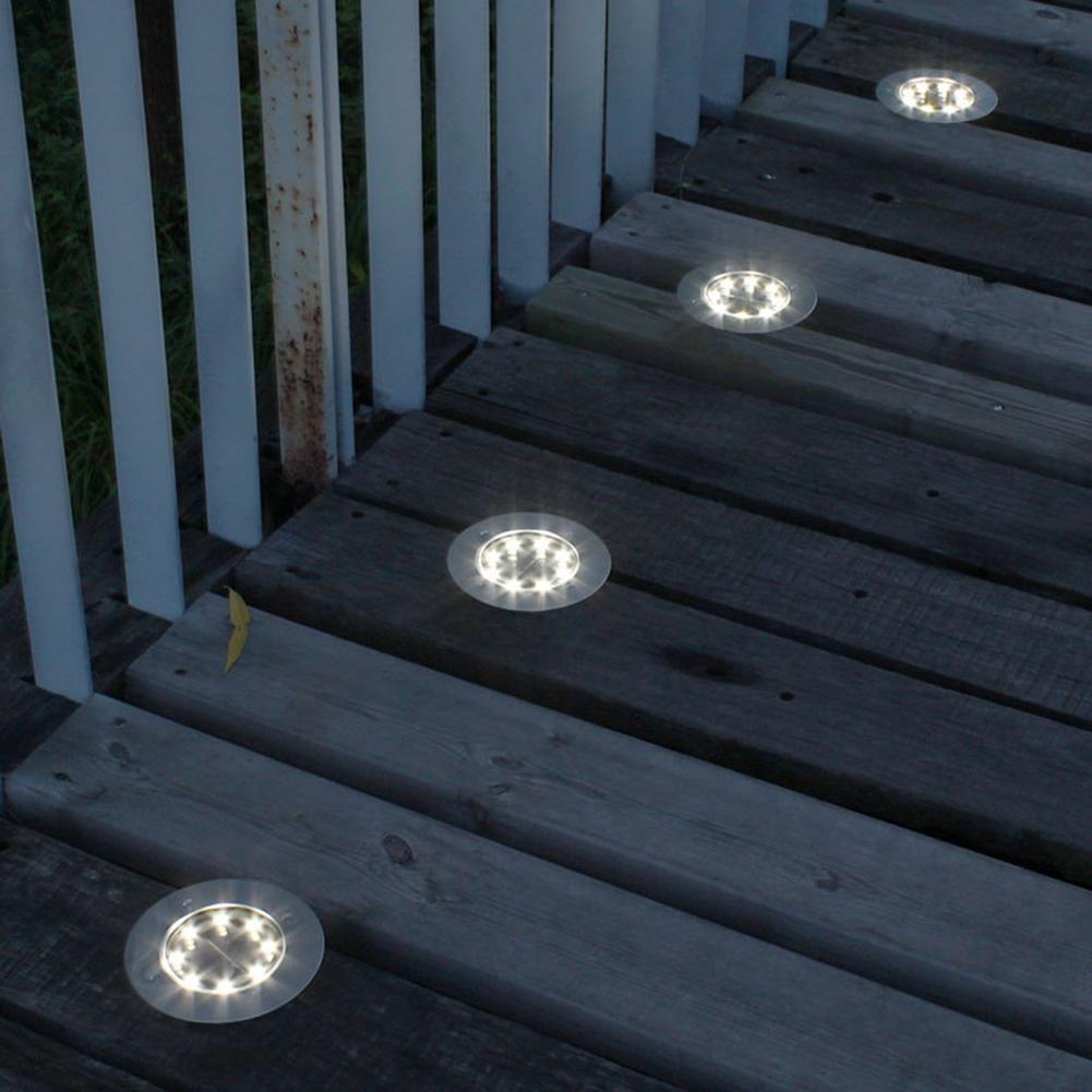 8LED Solar Underground Light Waterproof Garden Buried Lamp (White Light)