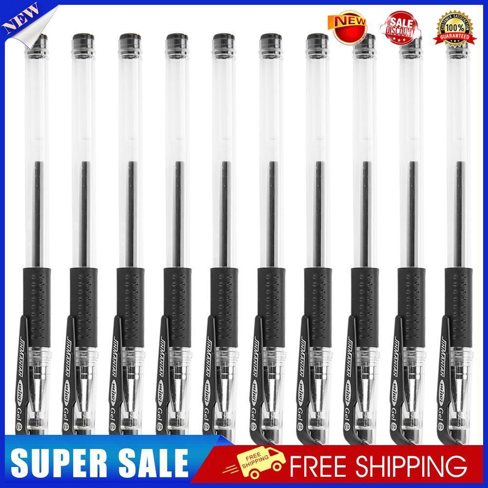 10pcs 0.5mm Neutral Black Refill Gel Pens Office School Supply Stationery