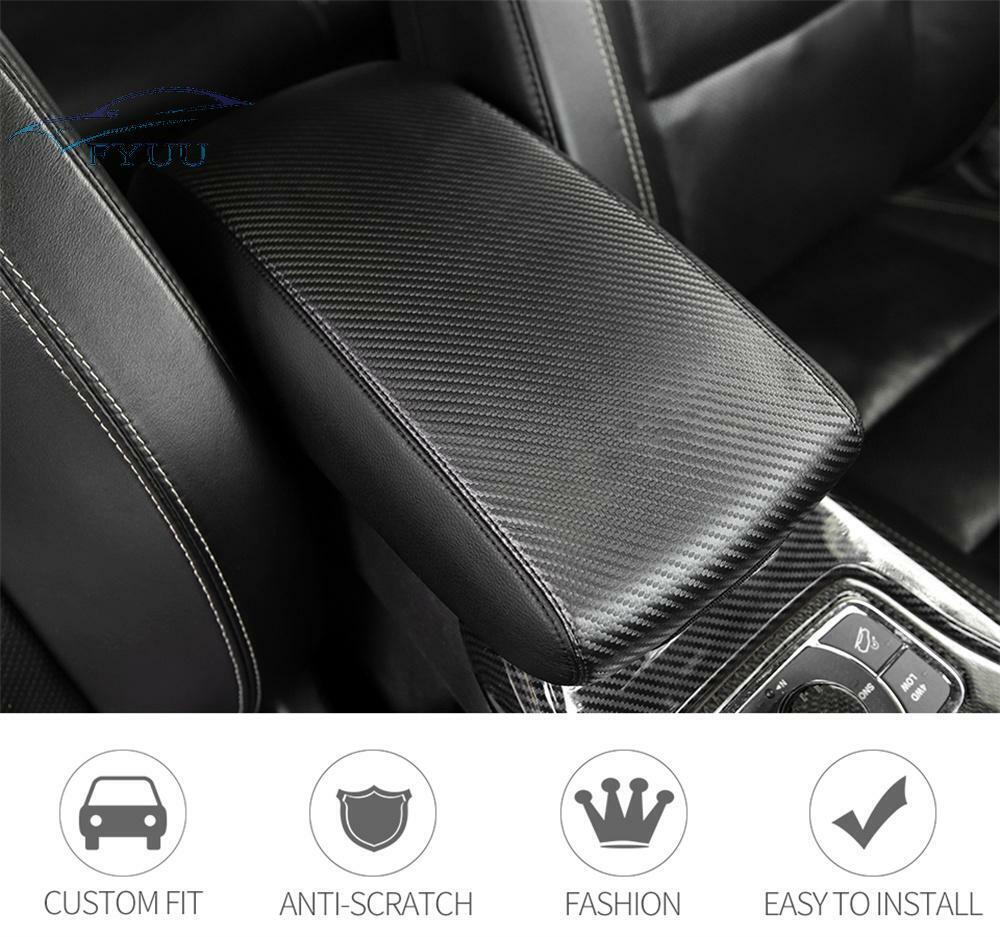 For Jeep Grand Cherokee 11-18 Center Console Armrest Cover Pad Carbon Fiber Look