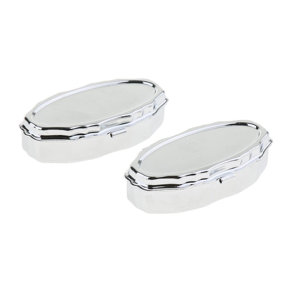 2 PCS Mini Travel Metal Pill Box Medicine Organizer Container Storage Box 02