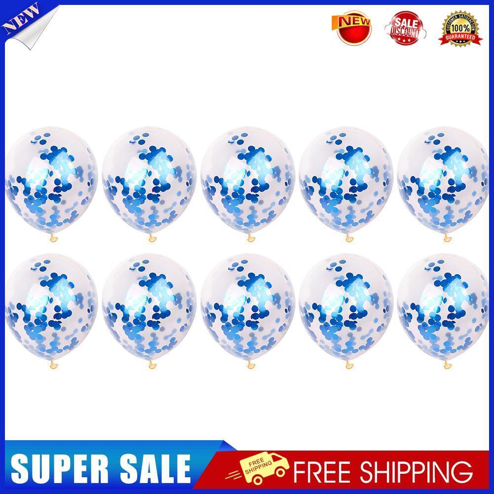 10pcs Latex Confetti Ballon Wedding Decoration Party Supplies(Round Blue)