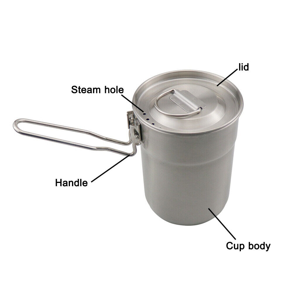 Foldable Cooking Tableware Pots Outdoor Camping Picnic Cookware Coffee Cups