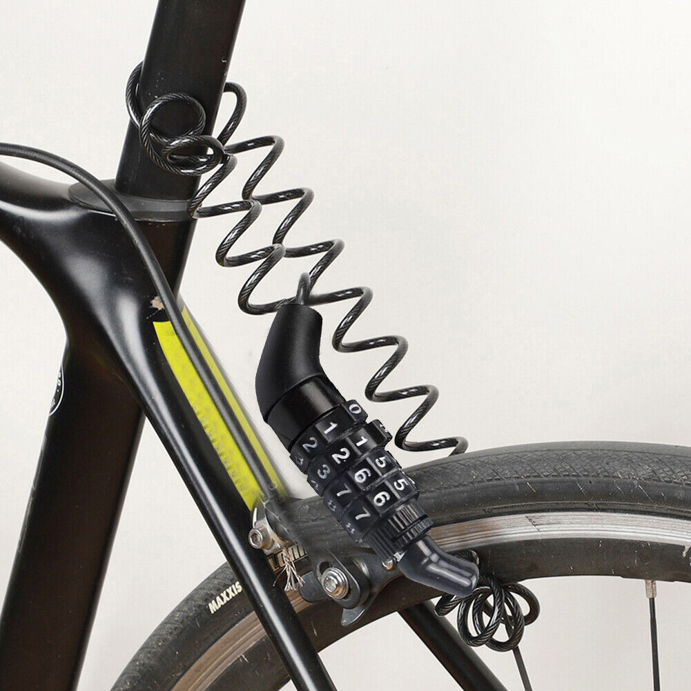 MTB Road Bike Anti Theft Helmet Lock 4 Digit Password Safety Cable Locks