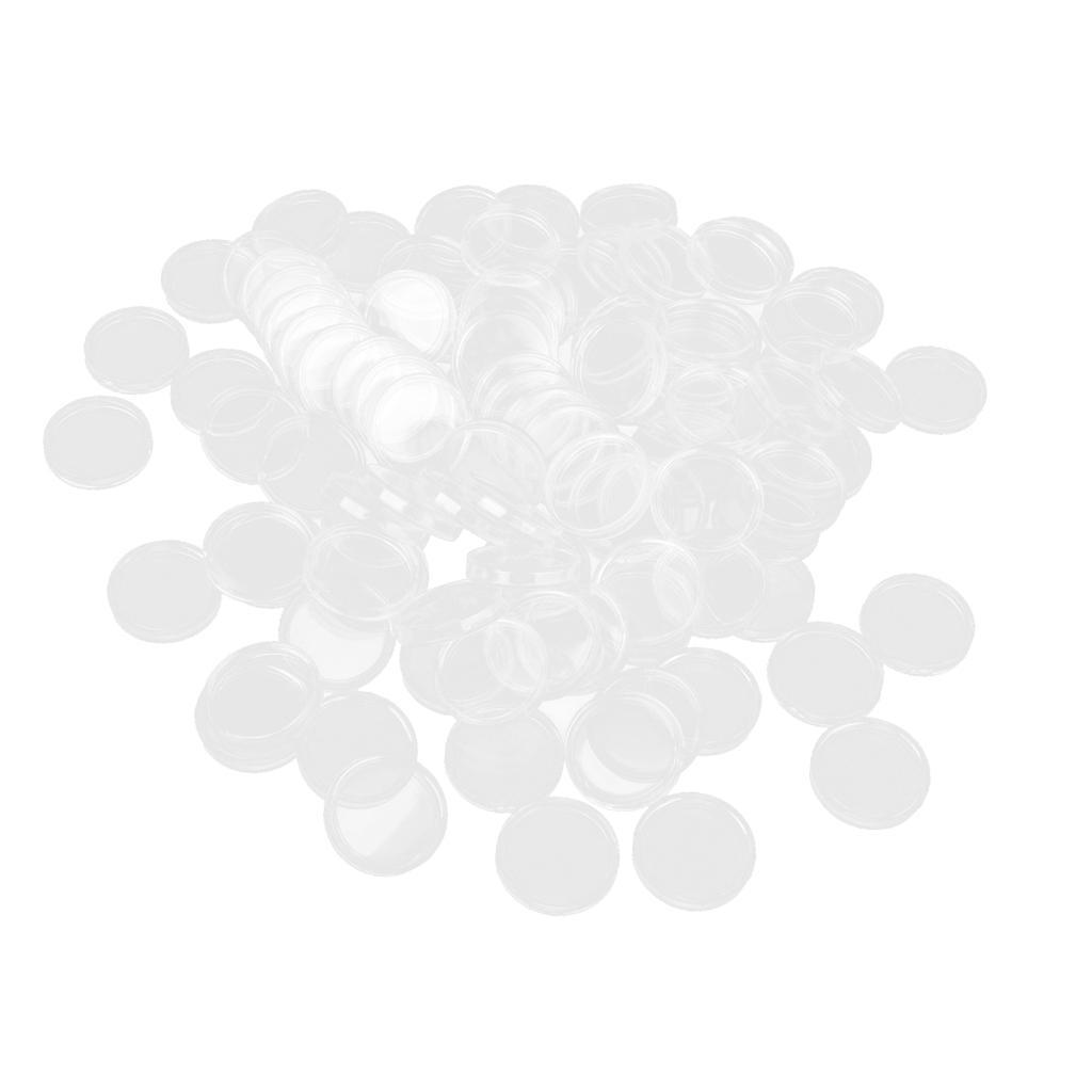 200/set Sheer Round Coin   Storage Case Organizer Protective Display