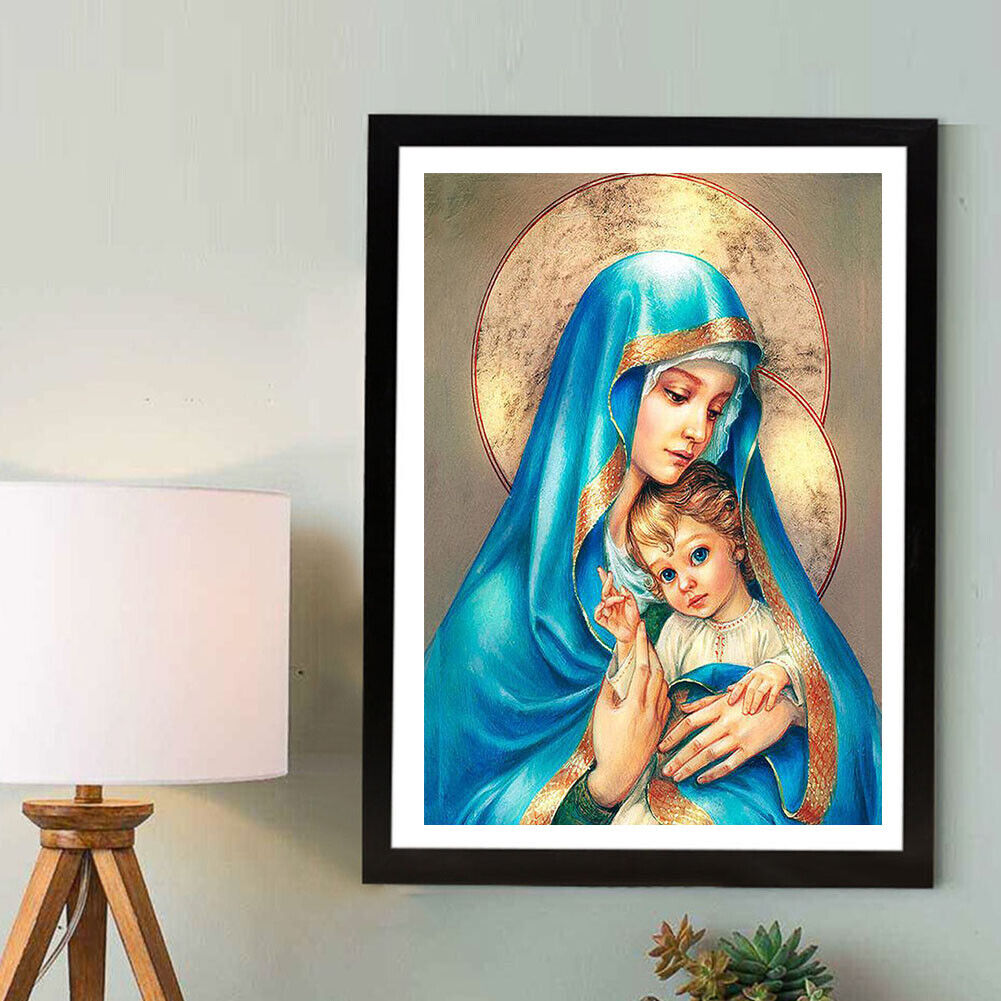 Mother Son 5D Round Diamond Painting DIY Embroidery Kits Needlework Set Art