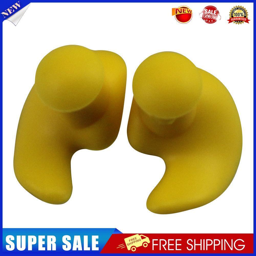 1 Pair Waterproof Earplugs Silicone Ear Plugs Swimming Accessories (Yellow)
