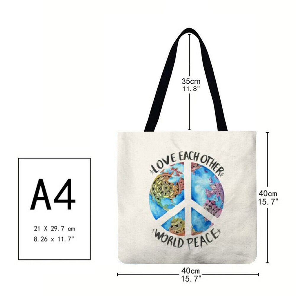 Peace totem Printed Shoulder Shopping Bag Casual Large Tote Handbag