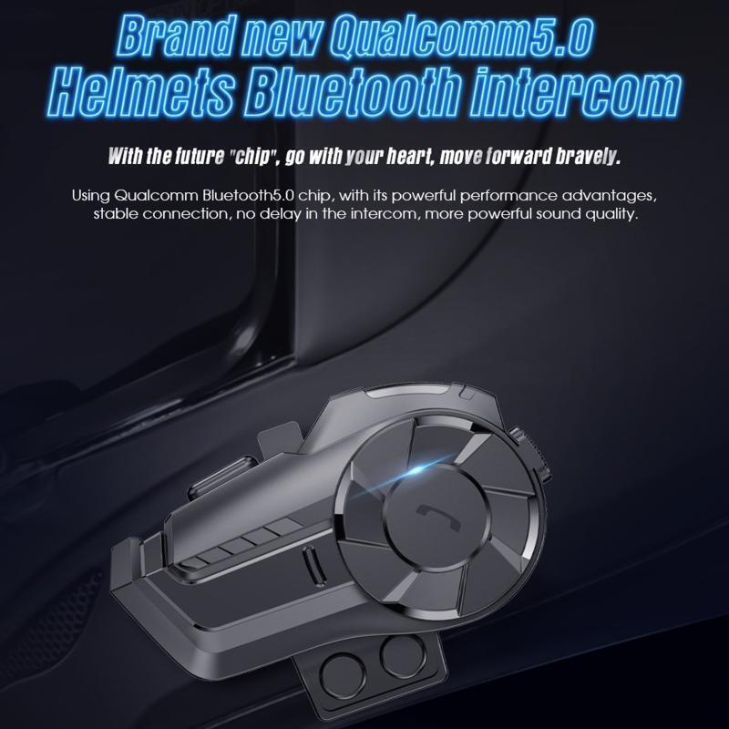 Motorcycle Intercom Helmet Headset 2 Rider 800M Bluetooth-compatible Headset
