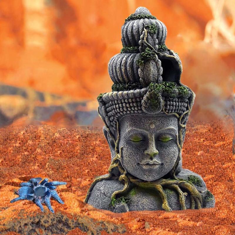 Classic Aquarium Decoration Bodhisattva Statue Fish Tank Shelter Cave for Betta