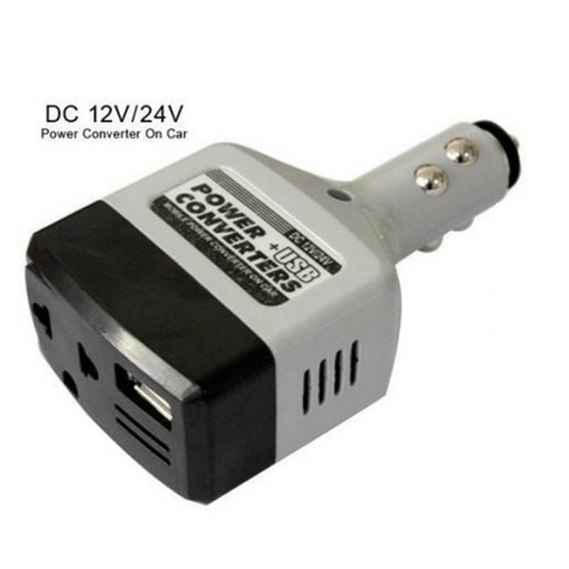 DC 12V/24V to AC 220V Car Inverter with USB Interface Auto Charger Converter