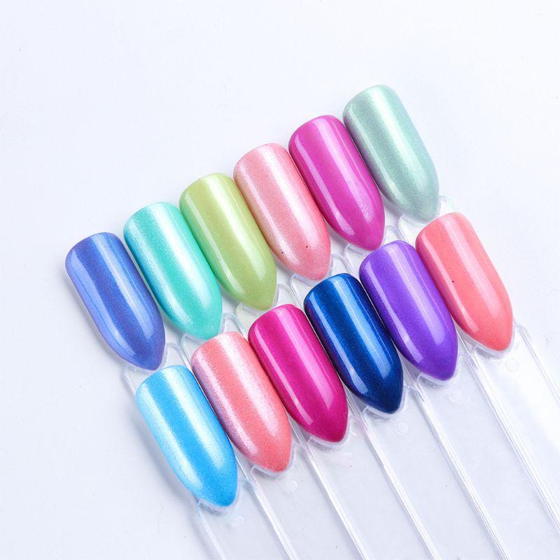 12 Colors Ultrafine Glitter Nail Art Shimmer Powder Dust Coating Pigment DIY
