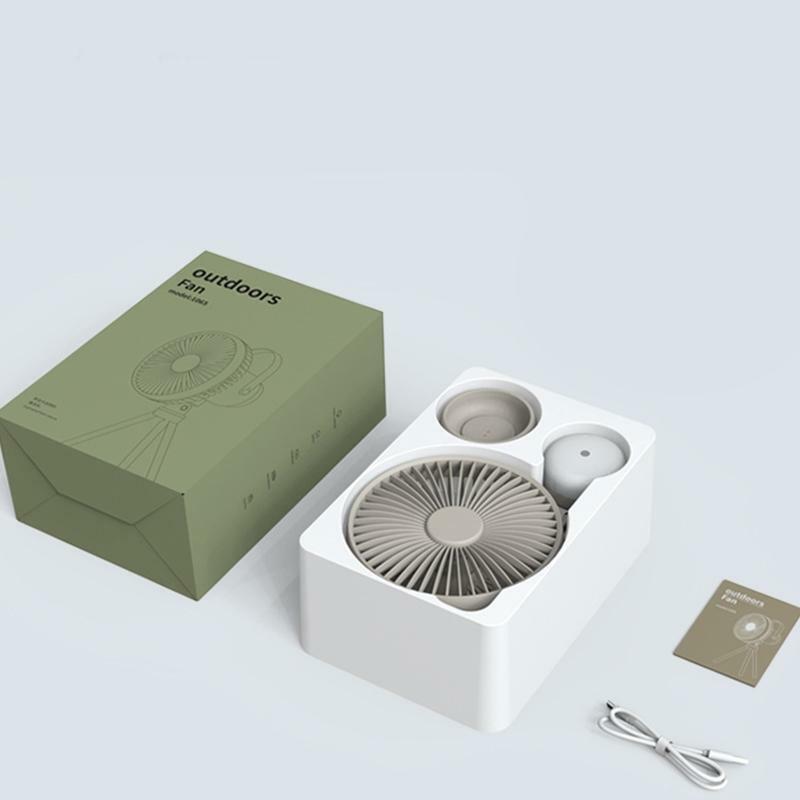 Led Lantern Fan/Powerbanks/ Light Rechargeable Portable Outdoor Canopy Fan Lamp
