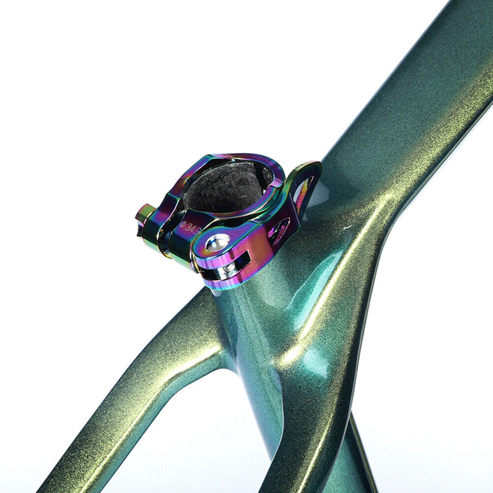 MTB Bike Seatpost Clamp Aluminum Alloy Road Bicycle Seat Tube Clip (34.9mm)