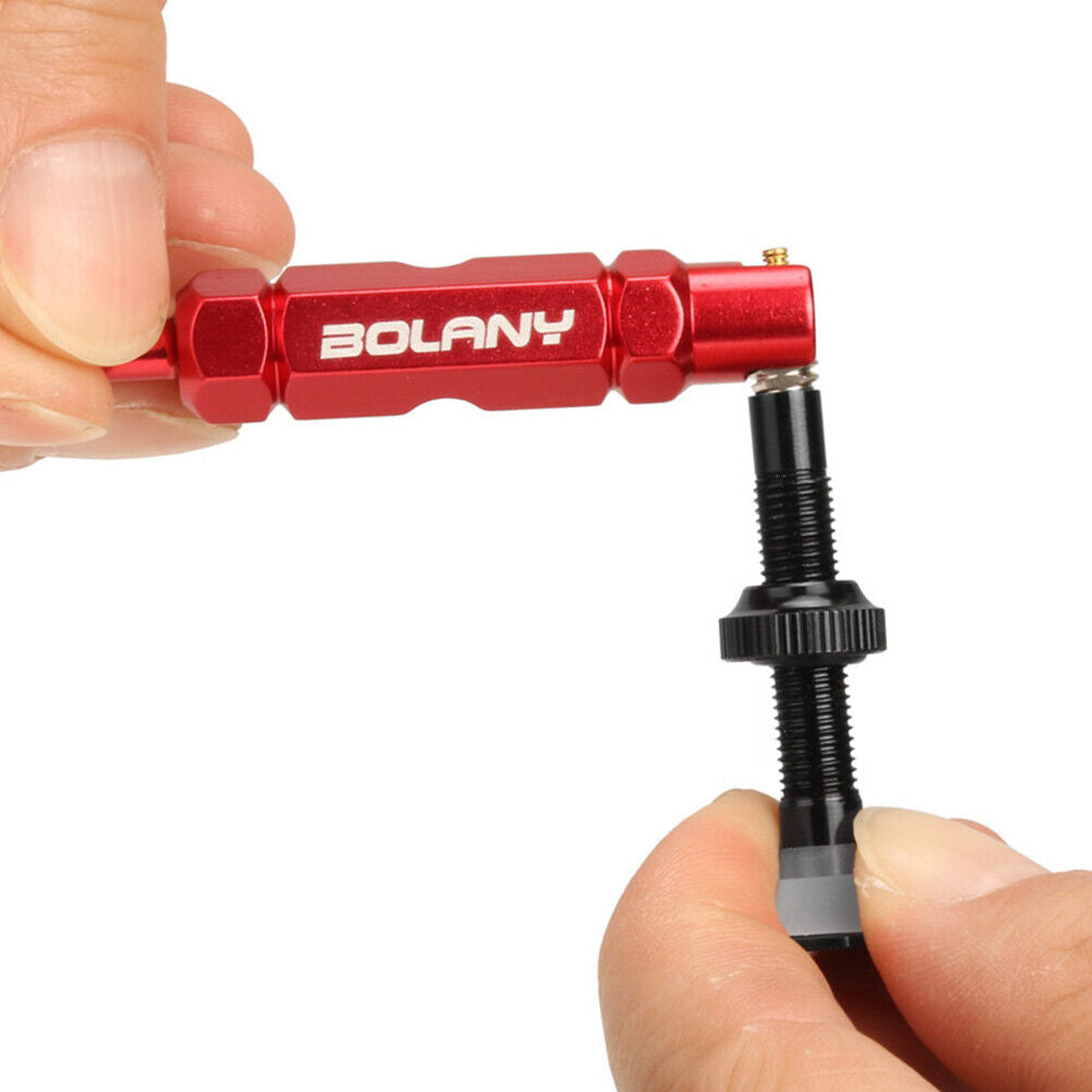 BOLANY Double Head Bike Presta American Valve Core Remover Wrench (Red)