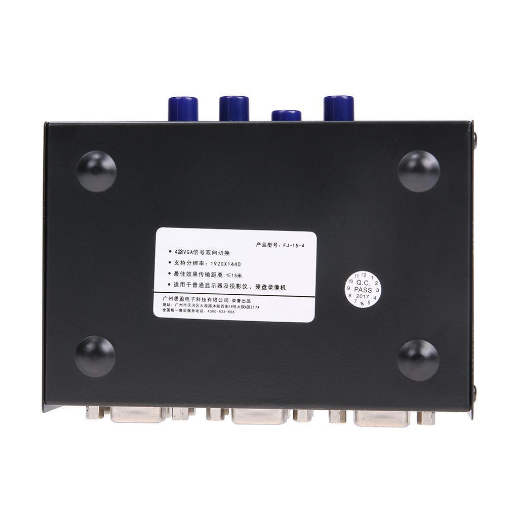 130MHz 1 to 4 Monitor Switch VGA Video Splitter Converter Adapter Box