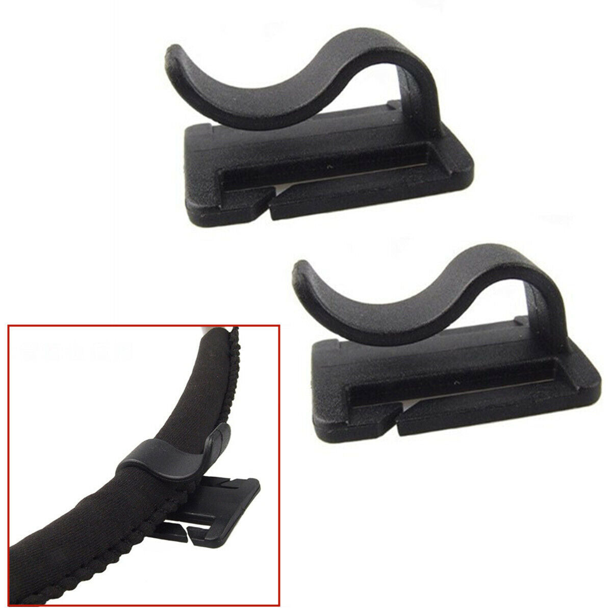 2X Clip DrinkingTube Hydration Bladder Pipe Clip For Water Pack Bag 360° Rotate