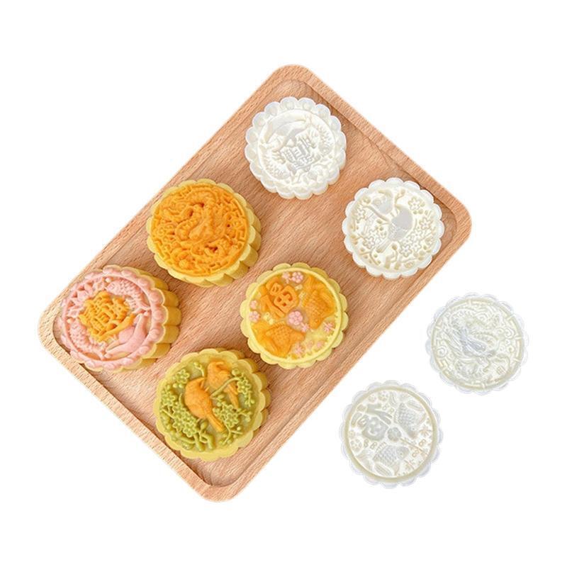 100g Mid-Autumn Theme Mooncake Mold Pastry Stamp Mooncake Moulds Hand Pressure