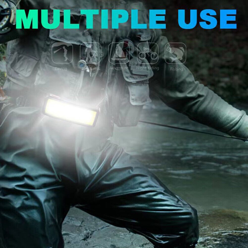 Portable LED Headlamp COB USB Rechargeable Headlight Built-in Battery Torch