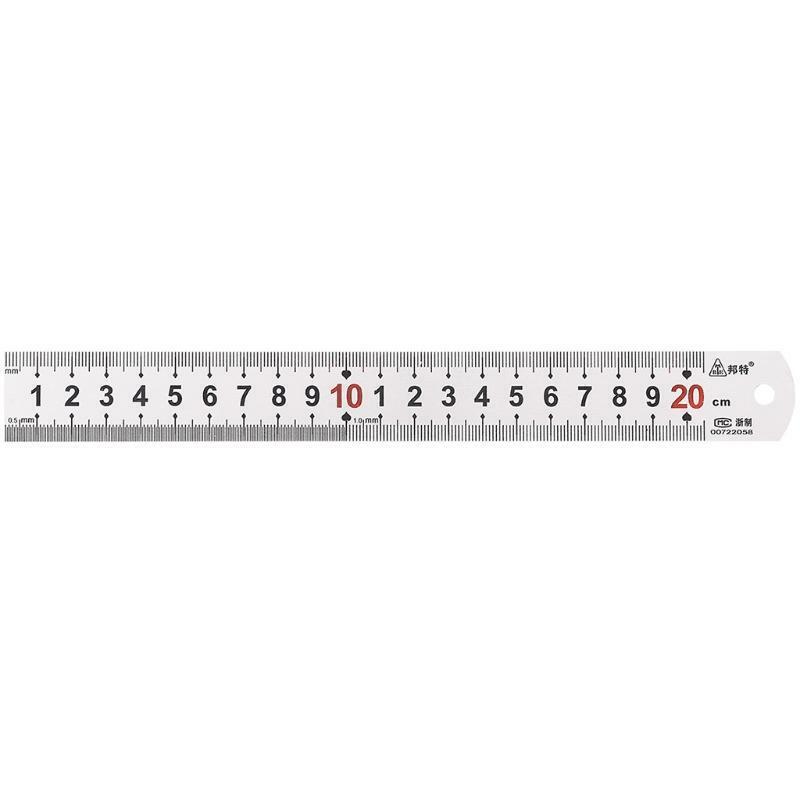 Stainless Steel Straight Ruler mm/ inch 20cm Metal Ruler Measuring Tool Useful