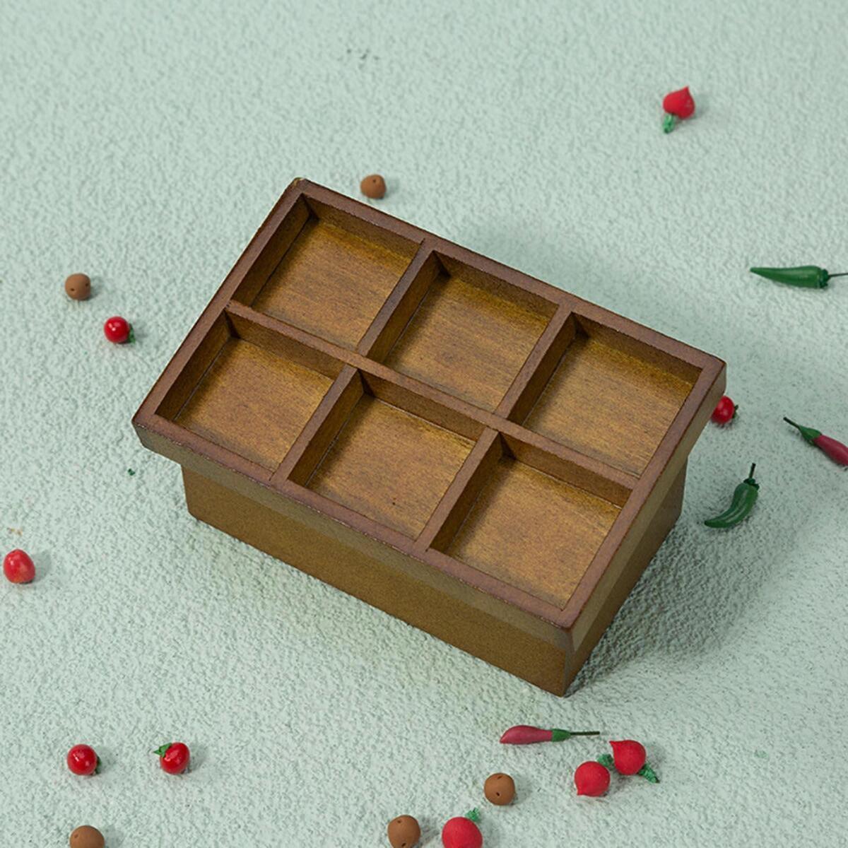 1:12 Scale Mini Wooden Vegetable Rack Shop Vegetable Fruit Display Shelf
