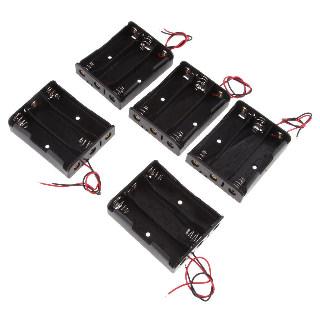 18650 Battery Case Holder, 5 Pcs 3-Slot x 3.7V DIY Battery Storage Box