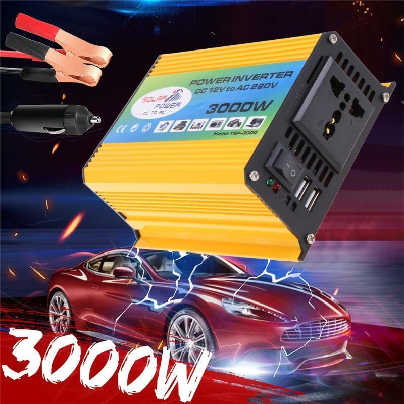Boat Car 3000W Converter Power Inverter DC 12V to AC 220V Invertor USB Charger