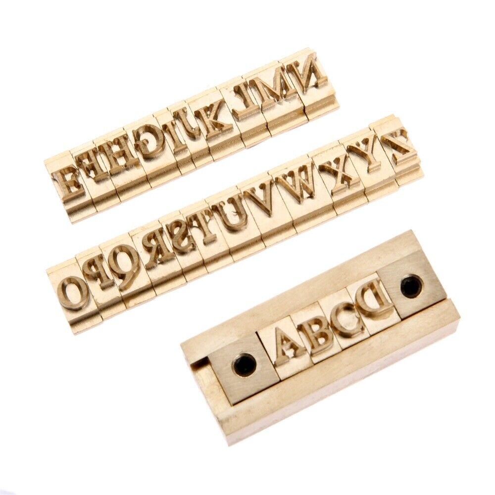 26Pcs Captal Letters Times New Roman Stamp Mold+5cm T-Slot Fixture Holder 2 in 1