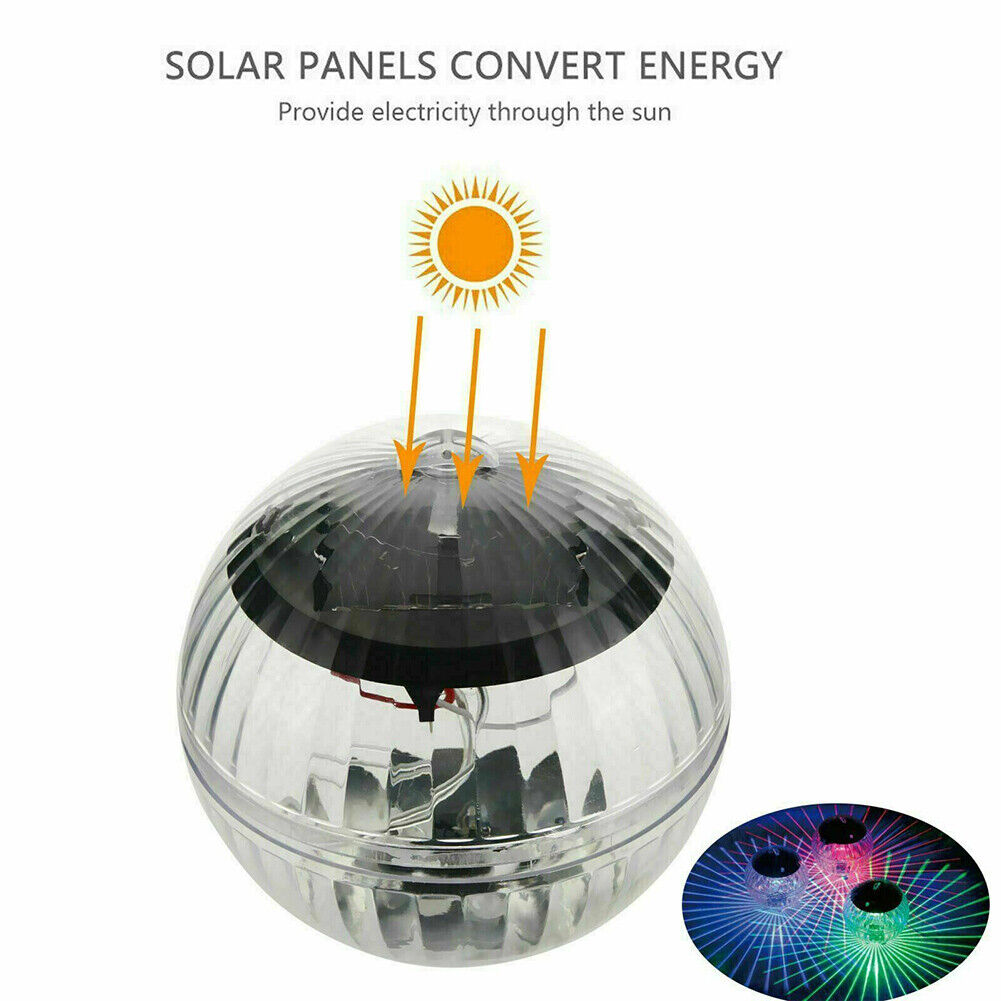 LED Solar Water Drift Lights Colorful Waterproof Pond Floating Decor Light