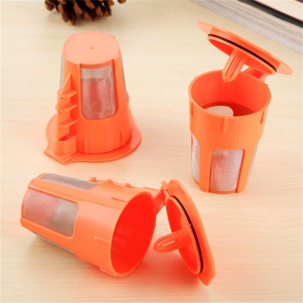 3pcs Reusable Orange Refillable K-Carafe Coffee Filter For Keurig 2.0 i Cafilas