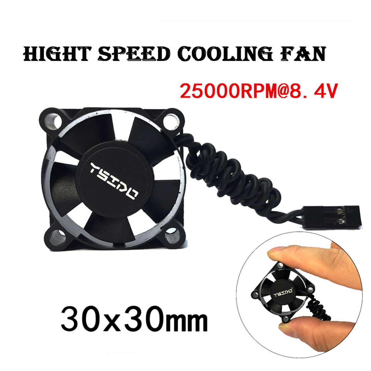 Ysido 3010 2x 25000rpm Cooling for 1/10 1/8 1/12 RC Car Brushless Motor ESC