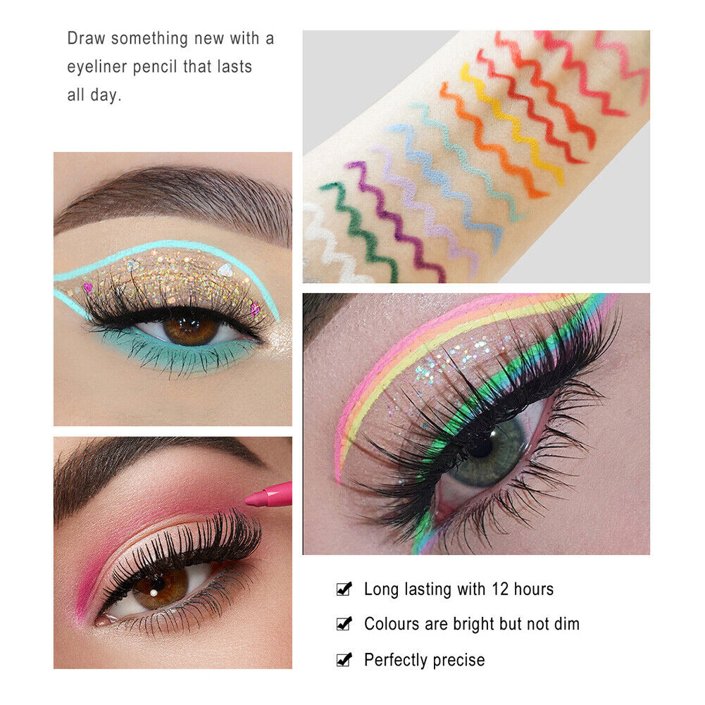 Handaiyan Colored Eyeliner Set Waterproof Eyeliner Pencil Long Lasting Kits