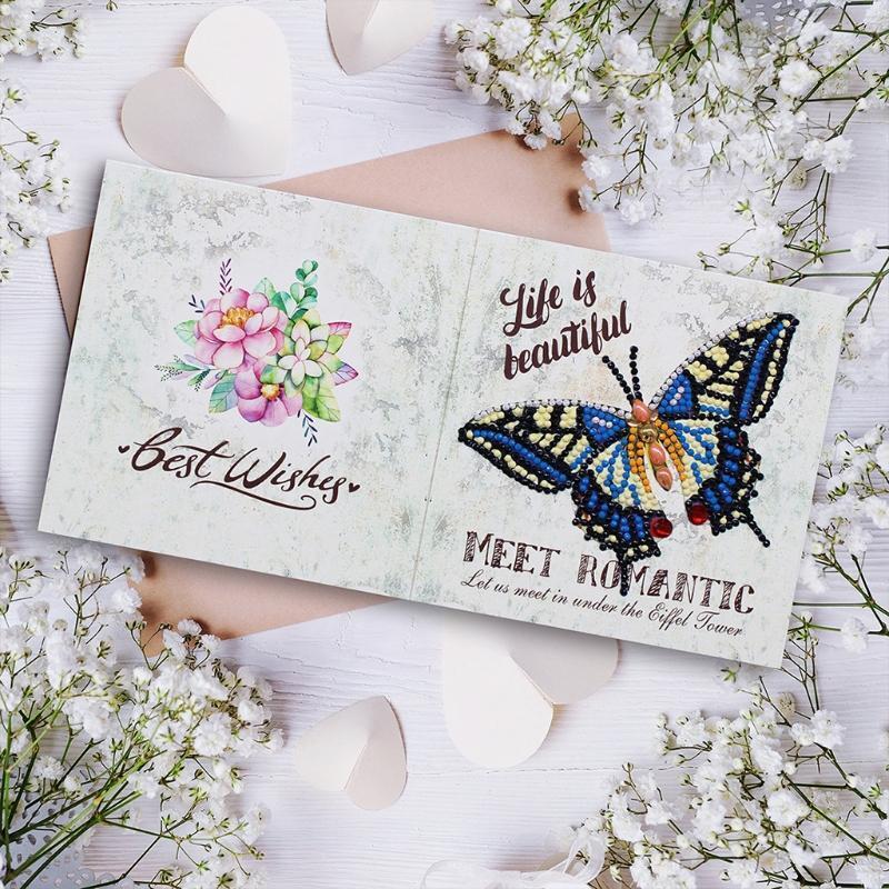 12 Pcs/Set DIY Diamond Painted Birthday Cards Holiday Thank You Greeting Cards