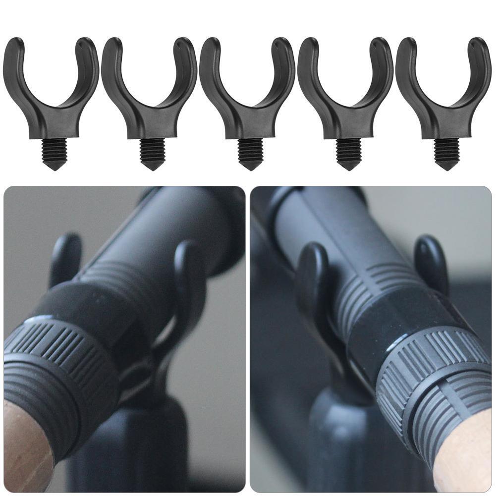 5pcs M3/8in Black Nylon Plastic Carp Fishing Rod Pole Holder Bracket Heads
