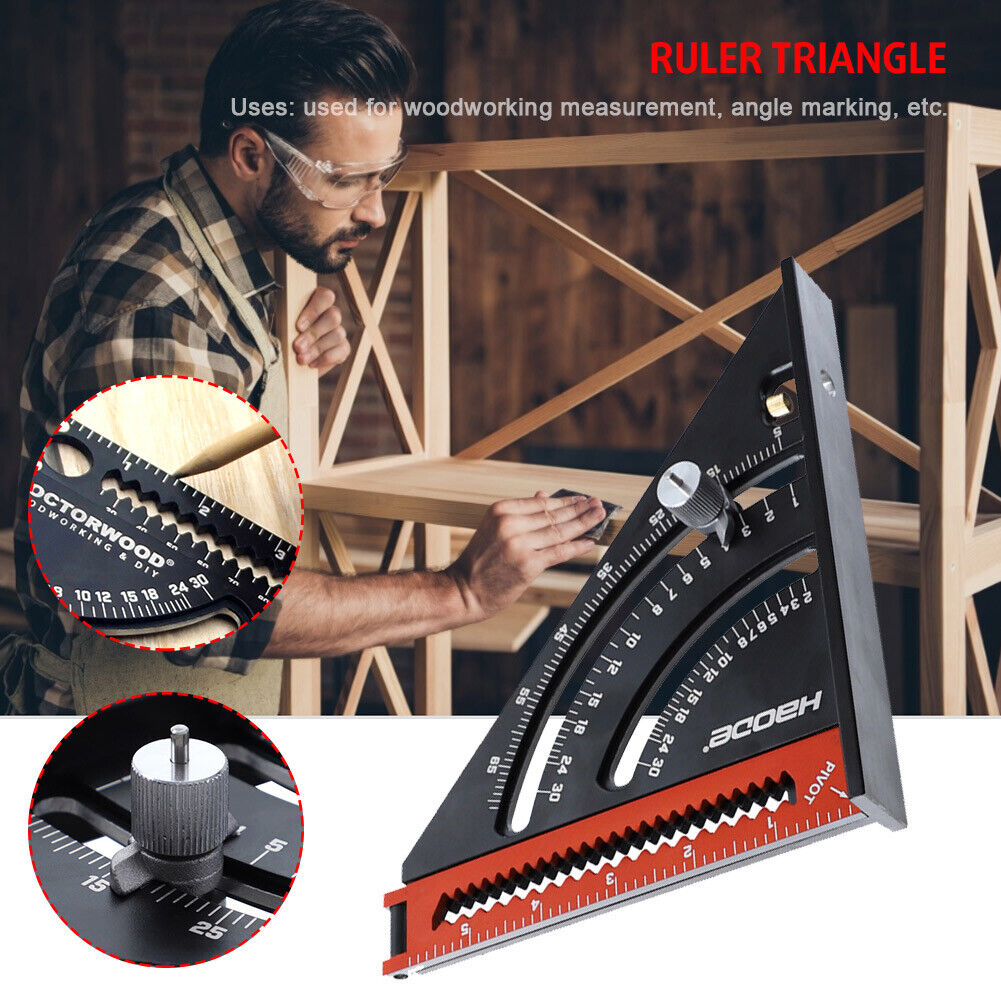 Square Measuring Folding Triangle Ruler Angle Protractor Layout Gauges