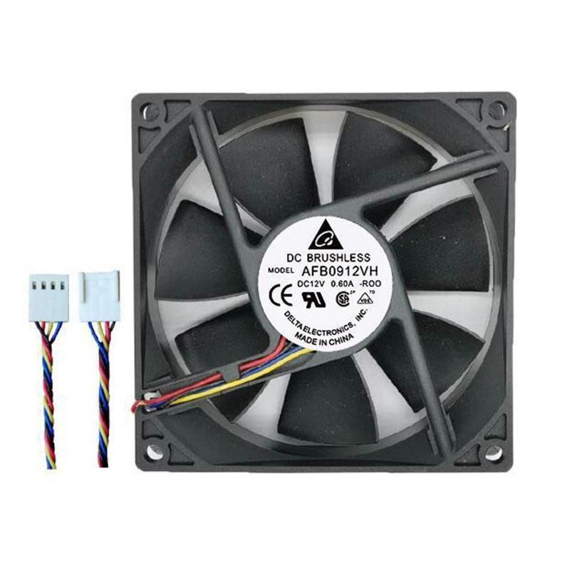 for Delta AFB0912VH DC12V 0.60A Cooling Fan 90x90x25mm 2 Ball Bearing 4000RPM