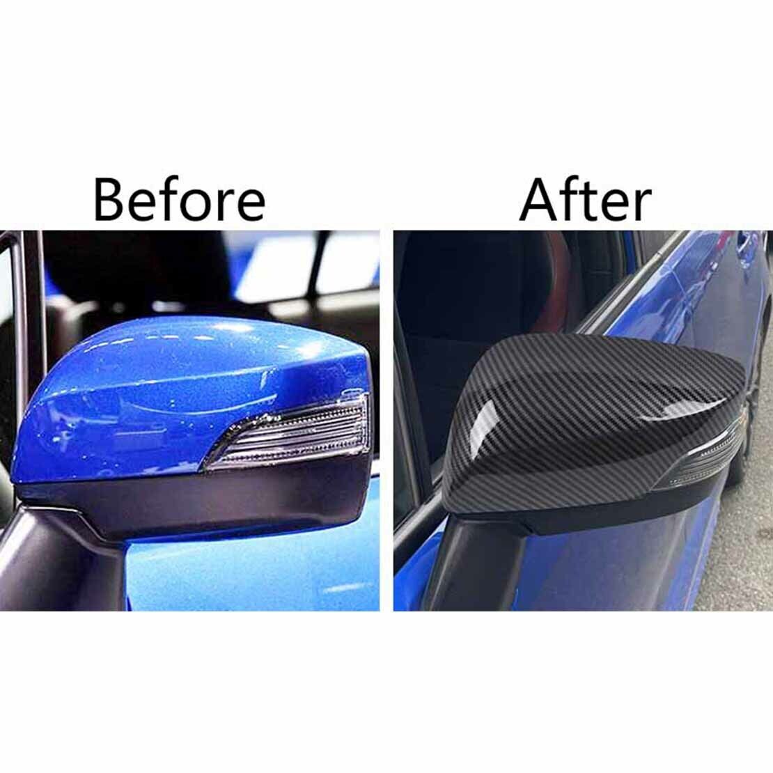 2x Carbon Fiber Style Side Mirror Cover Trim Fit For Subaru WRX STI 2015 up 2021