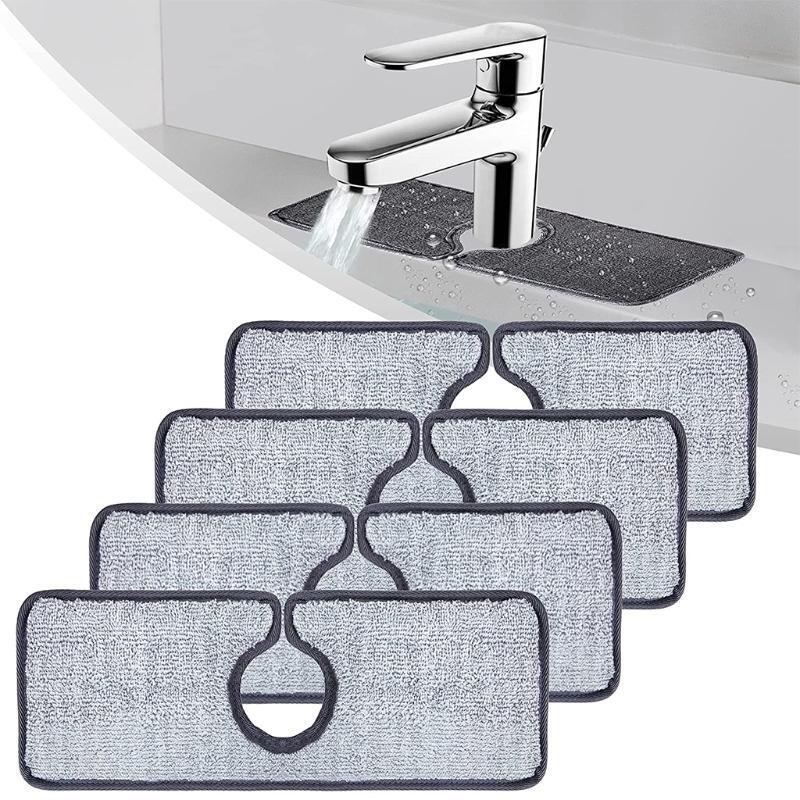 4 Pieces Premium Faucet Absorbent Mats Useful Water Drying Mats Behind Faucet