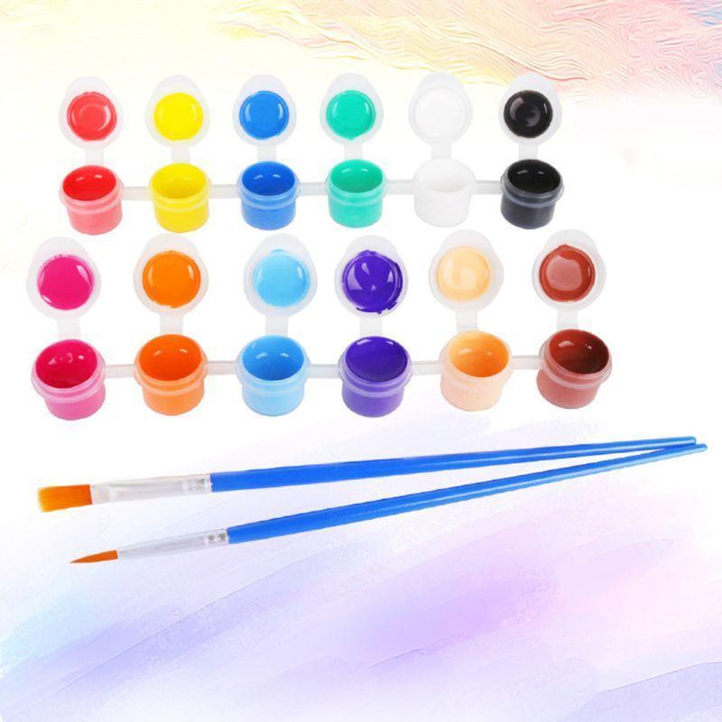 Portable Acrylic Paint Kit 12 Colors Acrylic Paint Eater Party Supplies for Kids