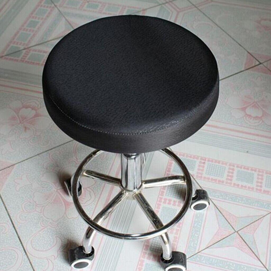2Pcs Black_35cm Non-Slip Round Lift  Stool  Barstool Slip