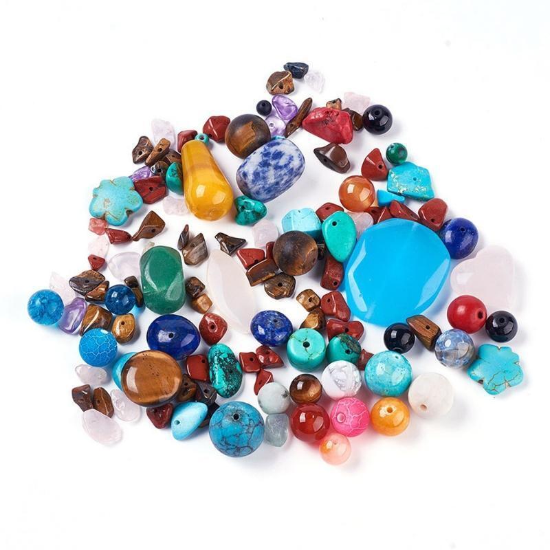 Random Mixed Color Stone Beads Loose Beads Handmade Bracelet Beaded Materials