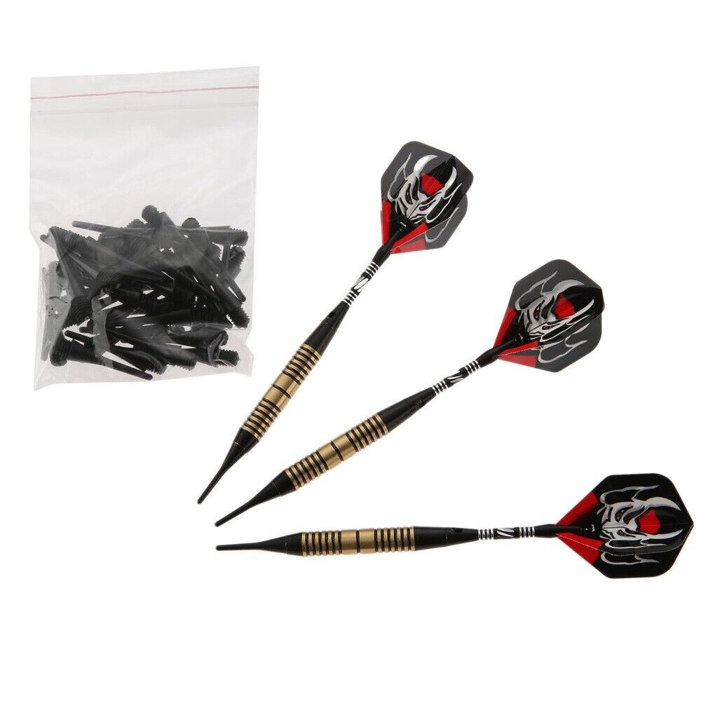 3Pcs Professional Cool Red Devil Flight Soft Tip Darts with Extra 36 Soft Tips