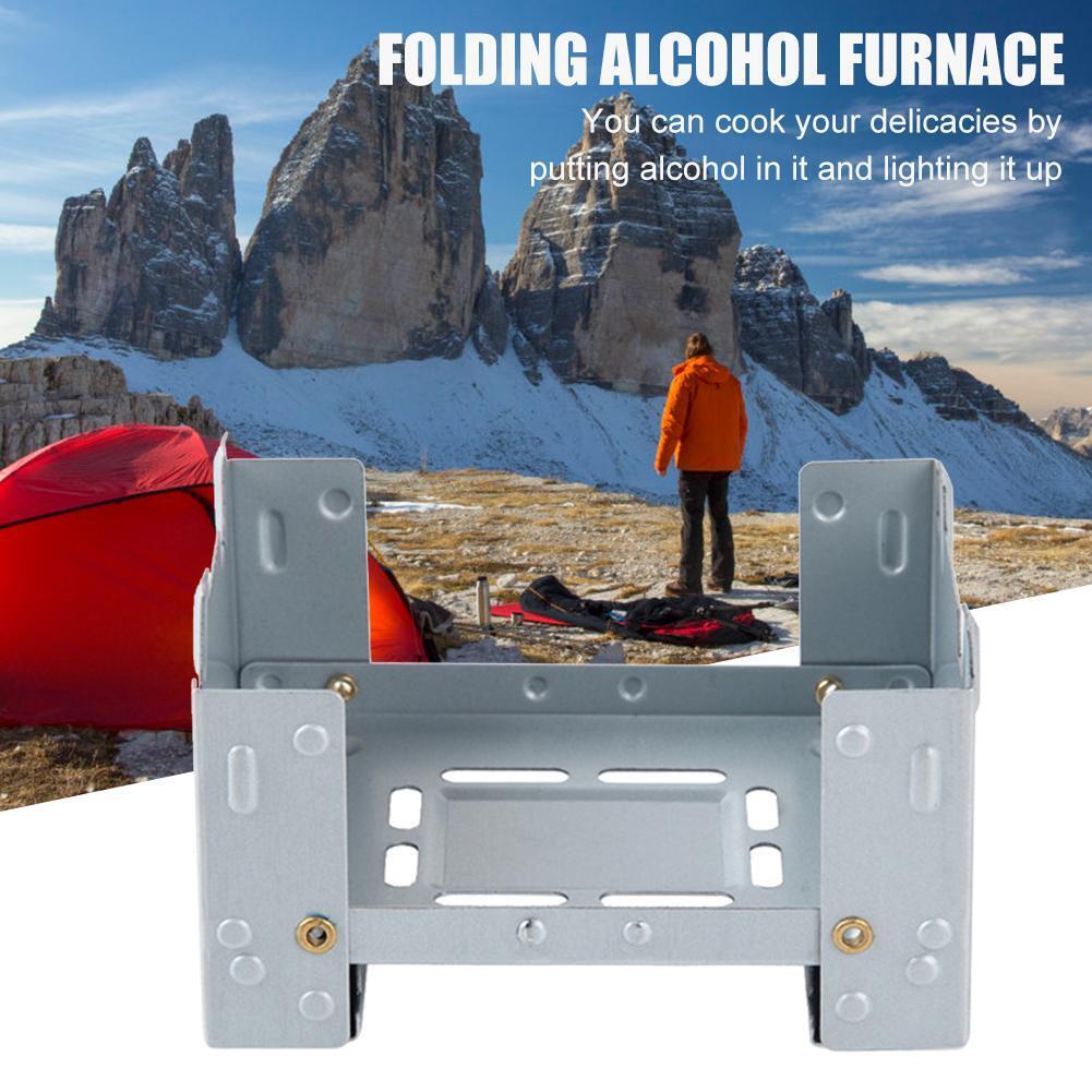 Outdoor Mini Folding Portable Oven Picnic Camping Solid Fuel Alcohol Stove