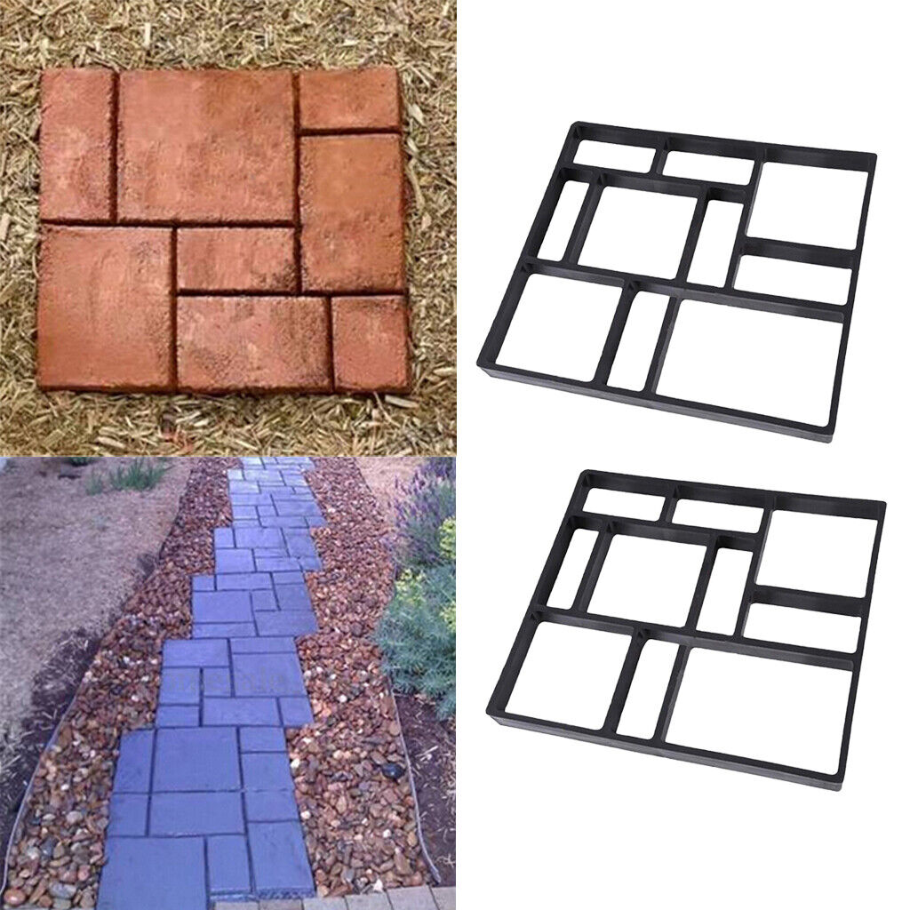 2pcs Concrete Molds Reusable  Stepping  Pavement maker Paver Yard