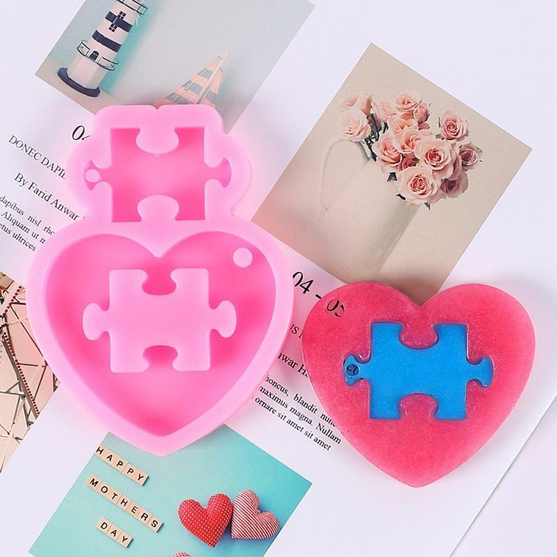 Casting Mold Heart Puzzle Shape DIY Crafts Jewelry Casting Tool Handmade Craft
