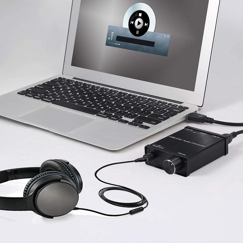 USB DAC Audio Converter USB to Optical Coaxial or Stereo RCA L/R 3.5mm Adapter