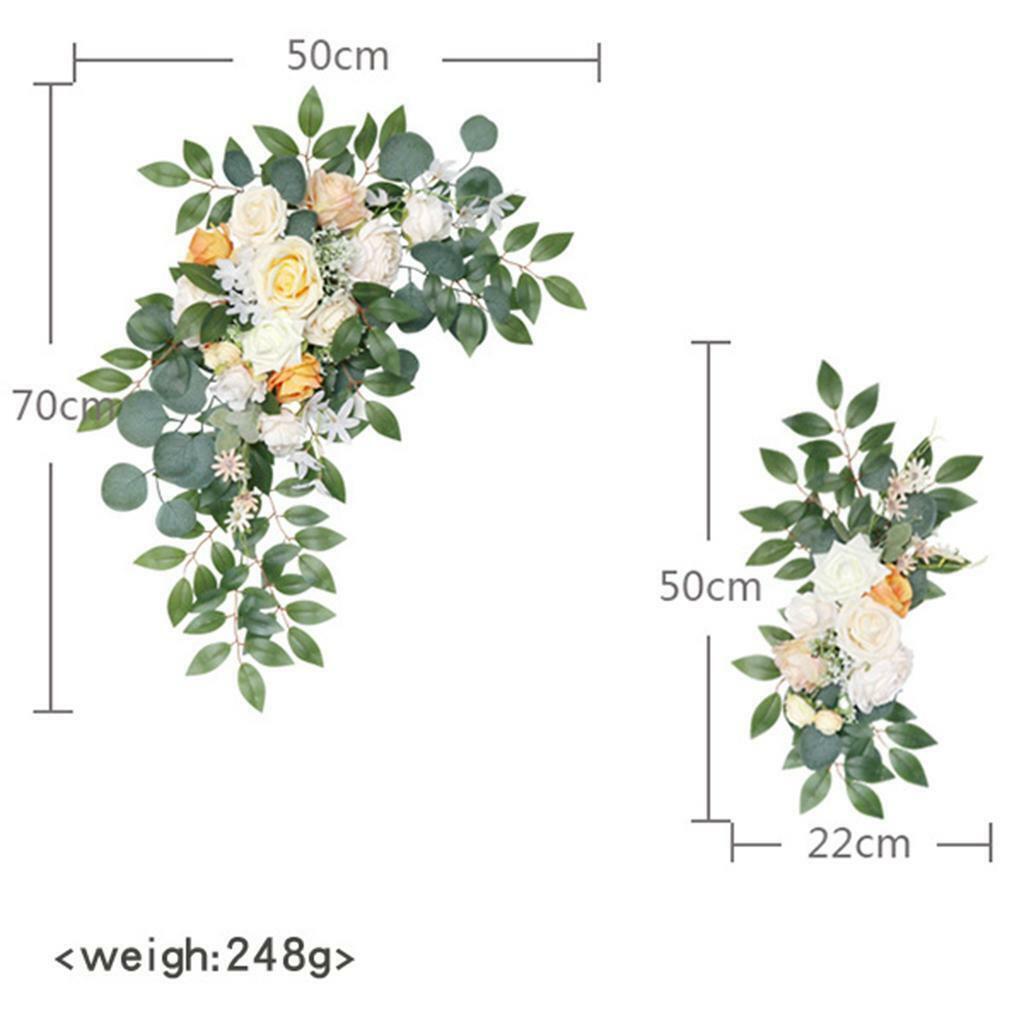 Handmade Arch Flowers Champagne  Flower Backdrop Wreath Decor  Pieces