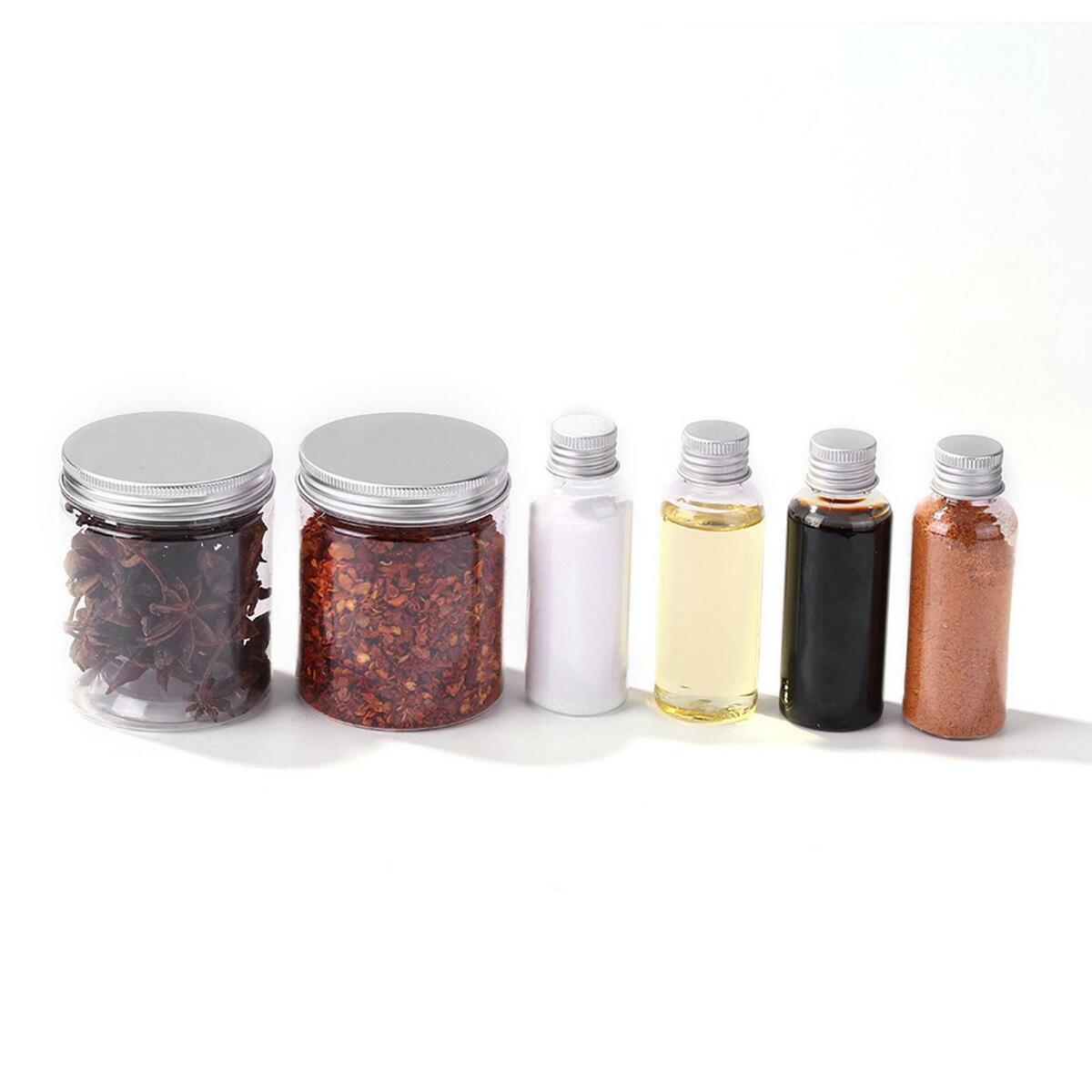 6Pcs Cruets Seasoning Bottle Condiment Containers Spice  for Outdoor BBQ
