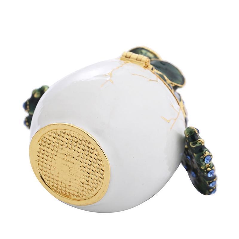 Elegant Earring Necklace Case Delicate Enamel Jewelry Box Dresser Treasure Box
