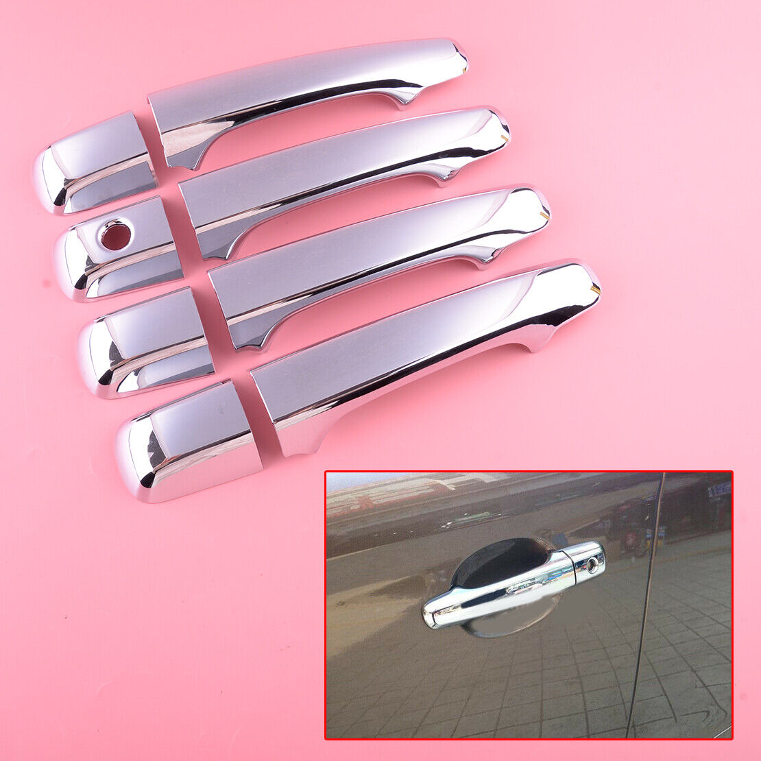 Fit for Volvo XC60 2009-2015 ABS Chrome Door Handle Decorative Cover Trim 8pcs